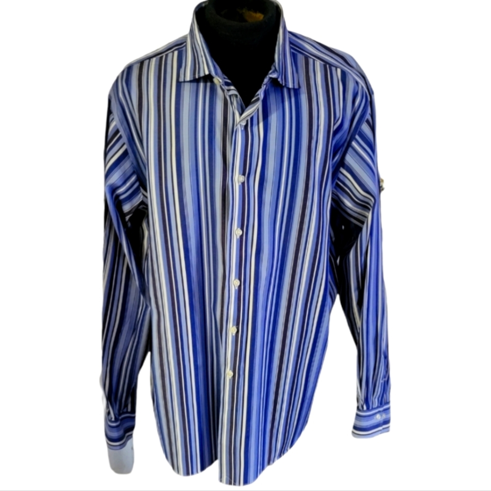 Polo xxl blue and white striped
